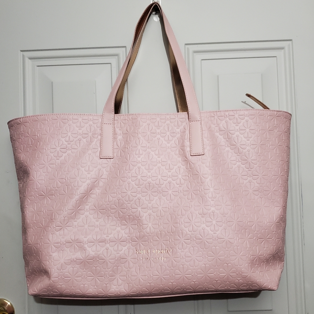 Kate Spade Fragrances Blush Pink Weekender Tote Bag Beach Like New